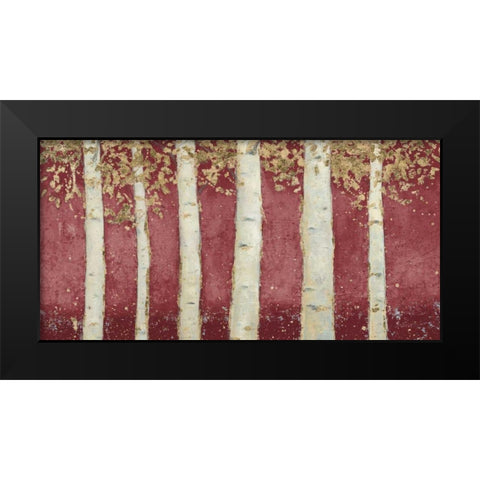 Magnificent Birch Grove Burgundy Crop Black Modern Wood Framed Art Print by Wiens, James