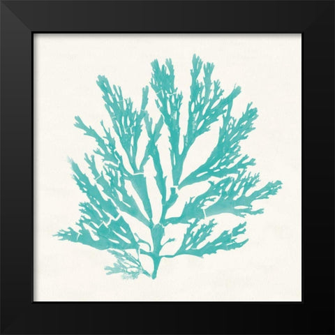 Pacific Sea Mosses I Aqua Black Modern Wood Framed Art Print by Wild Apple Portfolio