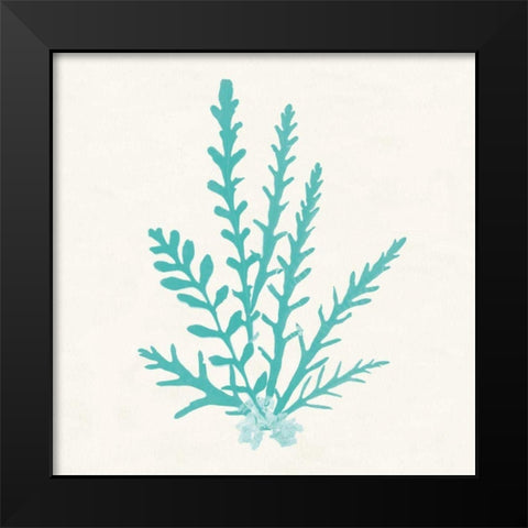 Pacific Sea Mosses III Aqua Black Modern Wood Framed Art Print by Wild Apple Portfolio