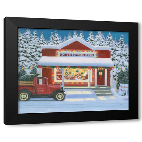 Holiday Moments II North Pole Black Modern Wood Framed Art Print by Wiens, James