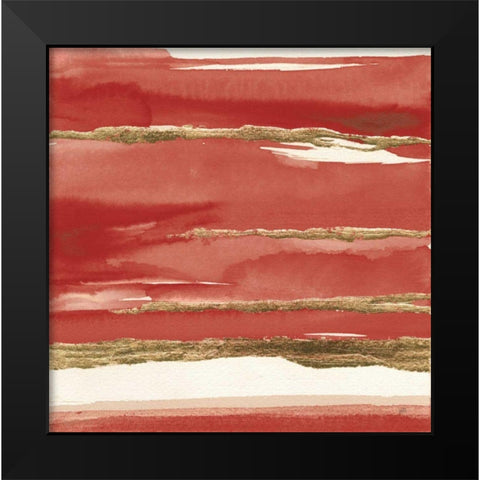 Gilded Red II Black Modern Wood Framed Art Print by Paschke, Chris