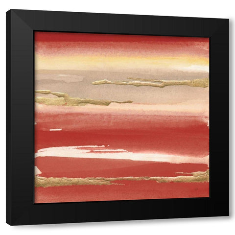 Gilded Red III Black Modern Wood Framed Art Print with Double Matting by Paschke, Chris