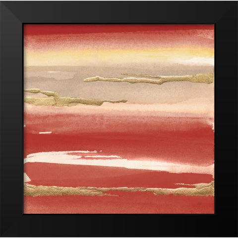 Gilded Red III Black Modern Wood Framed Art Print by Paschke, Chris