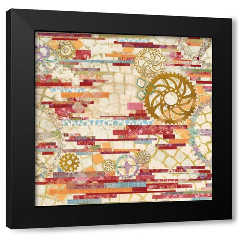 EU Timetable I Red Black Modern Wood Framed Art Print by Ferguson, Kathy