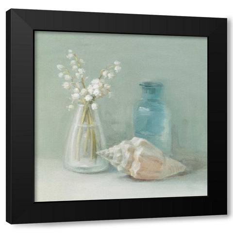 Lily of the Valley Spa Black Modern Wood Framed Art Print by Nai, Danhui