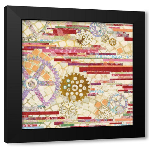 EU Timetable II Red Black Modern Wood Framed Art Print by Ferguson, Kathy