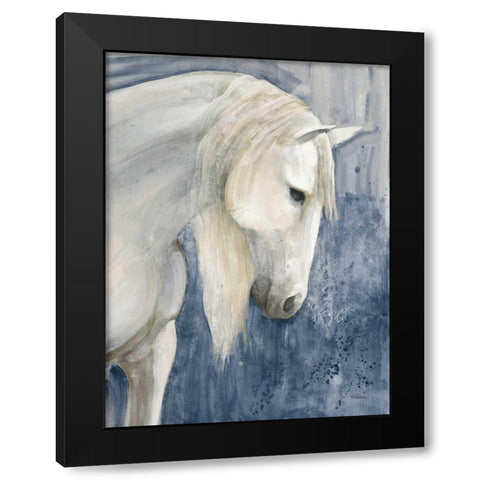 Calm Navy Black Modern Wood Framed Art Print by Hristova, Albena