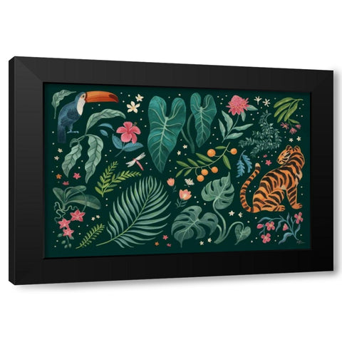 Jungle Love I Black Modern Wood Framed Art Print by Penner, Janelle