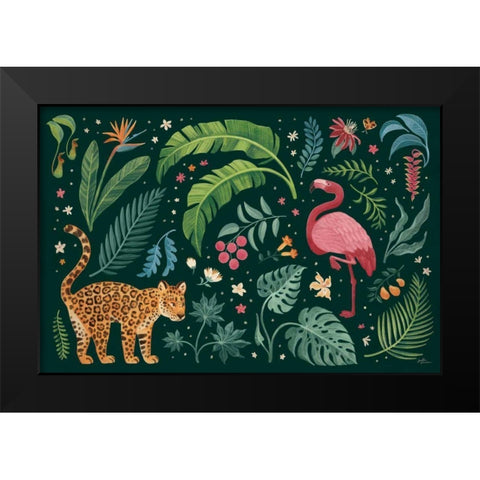 Jungle Love II Black Modern Wood Framed Art Print by Penner, Janelle