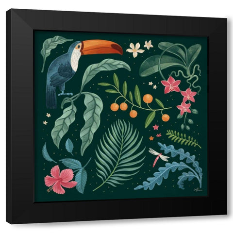 Jungle Love III Black Modern Wood Framed Art Print with Double Matting by Penner, Janelle