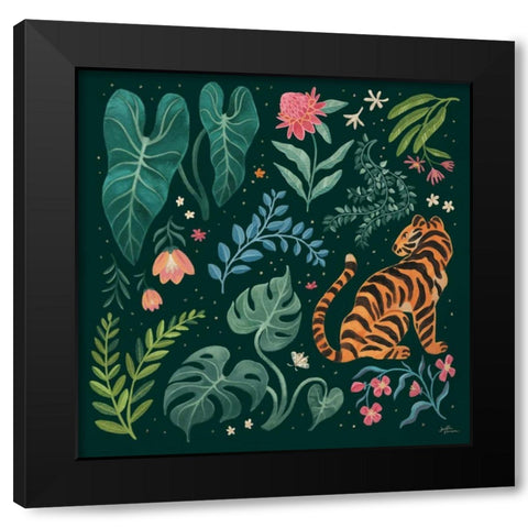 Jungle Love V Black Modern Wood Framed Art Print with Double Matting by Penner, Janelle