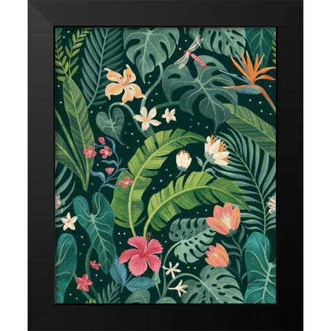 Jungle Love Pattern I Black Modern Wood Framed Art Print by Penner, Janelle