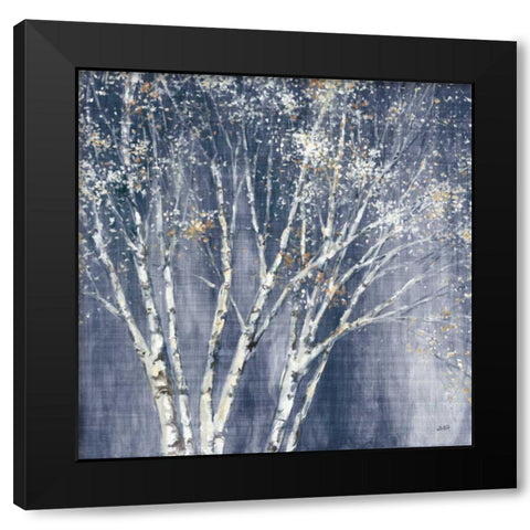 Navy Blue Birch Flipped Black Modern Wood Framed Art Print with Double Matting by Purinton, Julia