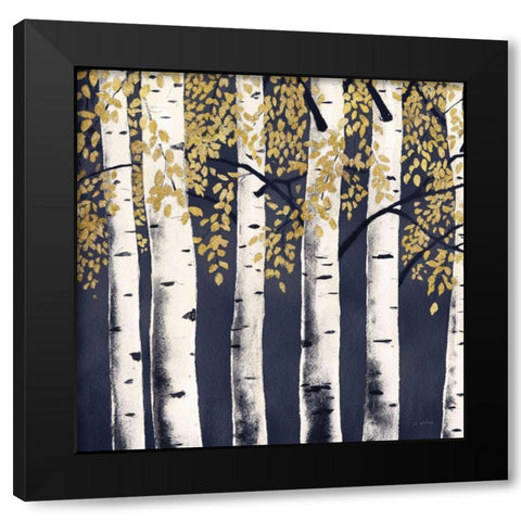 Fresh Forest Indigo II Black Modern Wood Framed Art Print with Double Matting by Wiens, James