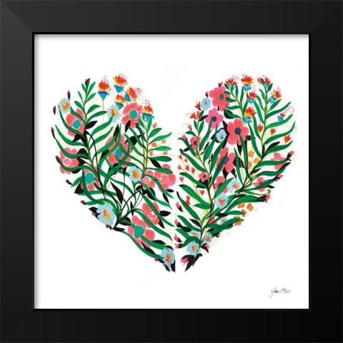 Hidden Heart Square Black Modern Wood Framed Art Print by Davis, Joan E.