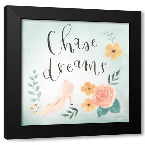 Chase Dreams I Green Black Modern Wood Framed Art Print with Double Matting by Jackson, Jenaya
