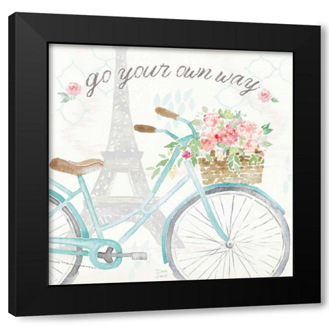 Boho Ride II Black Modern Wood Framed Art Print by June, Dina