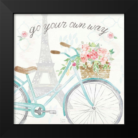 Boho Ride II Black Modern Wood Framed Art Print by June, Dina