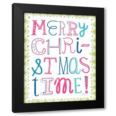 Merry Christmastime Bright Black Modern Wood Framed Art Print by Mullan, Michael