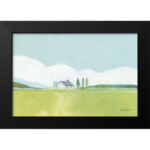 Fresh and Green Black Modern Wood Framed Art Print by Zaman, Farida