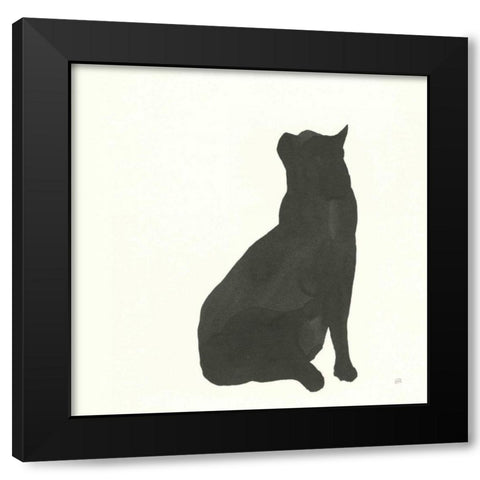 Black Cat II Black Modern Wood Framed Art Print with Double Matting by Paschke, Chris