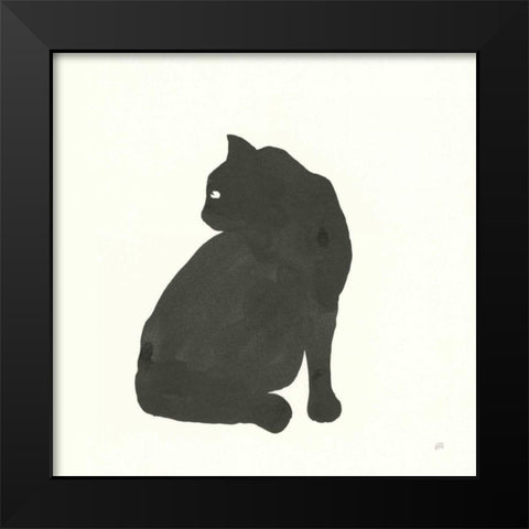 Black Cat IV Black Modern Wood Framed Art Print by Paschke, Chris
