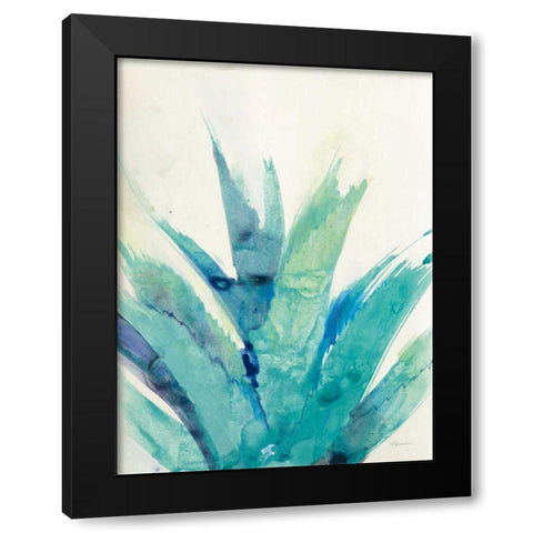 Cool Aloe Black Modern Wood Framed Art Print by Hristova, Albena