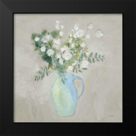 A Pitcher of Garden Flowers Light Sq Black Modern Wood Framed Art Print by Clark, Michael