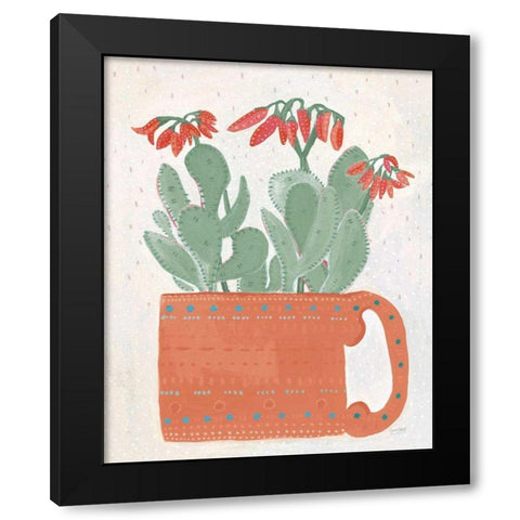 Coral Cuppa Neutral Crop Black Modern Wood Framed Art Print by Mack, Lynn