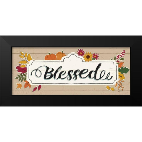 Thankful V Harvest Black Modern Wood Framed Art Print by Penner, Janelle