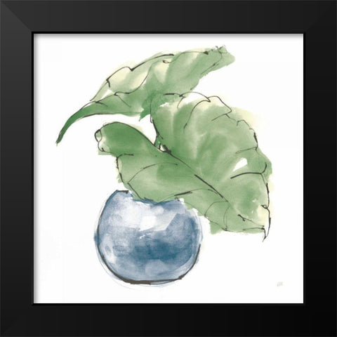 Plant Big Leaf III Dark Green Black Modern Wood Framed Art Print by Paschke, Chris