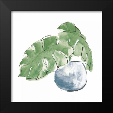 Plant Big Leaf IV Dark Green Black Modern Wood Framed Art Print by Paschke, Chris
