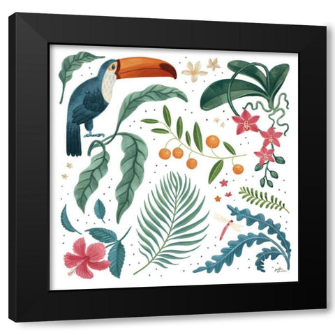 Jungle Love III White Black Modern Wood Framed Art Print by Penner, Janelle