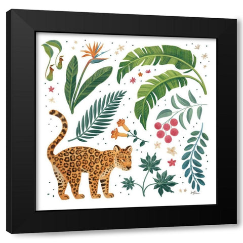 Jungle Love IV White Black Modern Wood Framed Art Print with Double Matting by Penner, Janelle