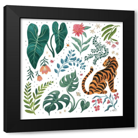 Jungle Love V White Black Modern Wood Framed Art Print with Double Matting by Penner, Janelle