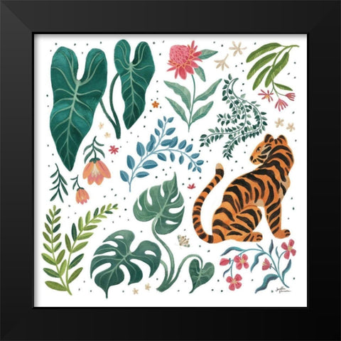 Jungle Love V White Black Modern Wood Framed Art Print by Penner, Janelle