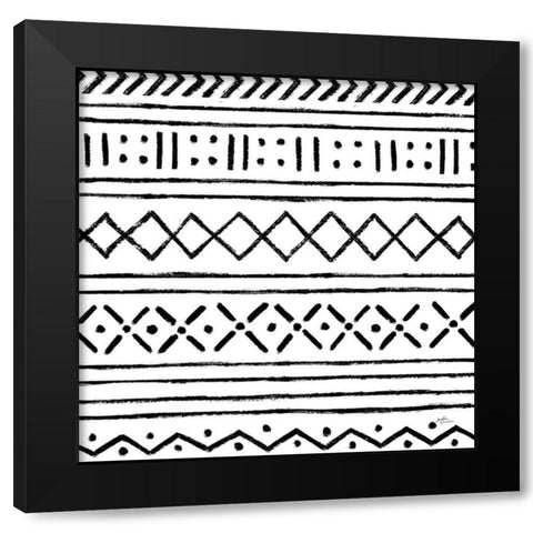 Jungle Love Pattern V Sq I White Black Modern Wood Framed Art Print with Double Matting by Penner, Janelle