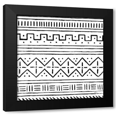 Jungle Love Pattern V Sq II White Black Modern Wood Framed Art Print with Double Matting by Penner, Janelle