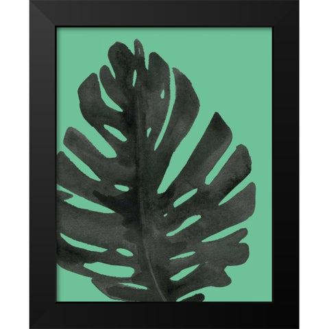 Tropical Palm I BW Green Black Modern Wood Framed Art Print by Wild Apple Portfolio