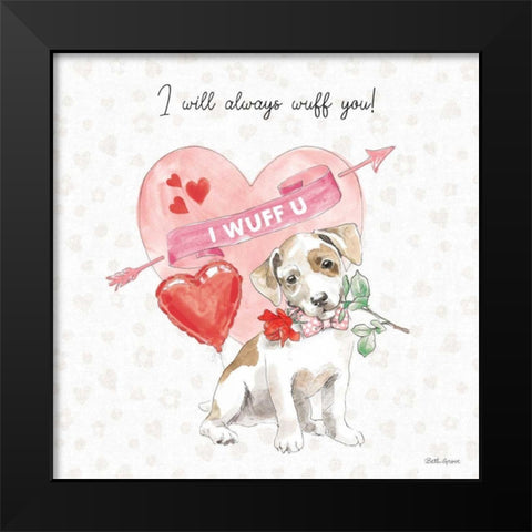 Paws of Love II Pink Black Modern Wood Framed Art Print by Grove, Beth