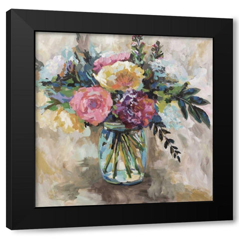 Masons Bouquet Light Black Modern Wood Framed Art Print with Double Matting by Vertentes, Jeanette