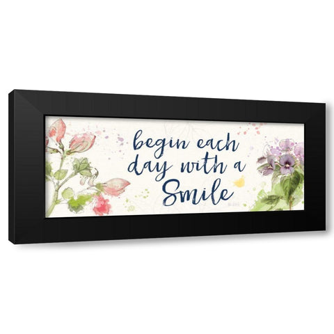 Floral Splash VII Navy Black Modern Wood Framed Art Print with Double Matting by Pertiet, Katie