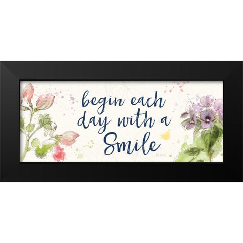 Floral Splash VII Navy Black Modern Wood Framed Art Print by Pertiet, Katie