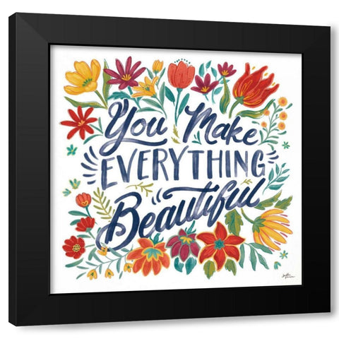 Happy Thoughts V White Black Modern Wood Framed Art Print with Double Matting by Penner, Janelle