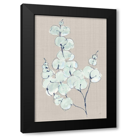 Eucalyptus Branch III Blue Gray Black Modern Wood Framed Art Print with Double Matting by Paschke, Chris