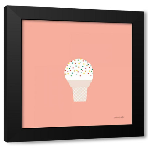 Ice Cream Cone I Black Modern Wood Framed Art Print with Double Matting by Kelle, Ann