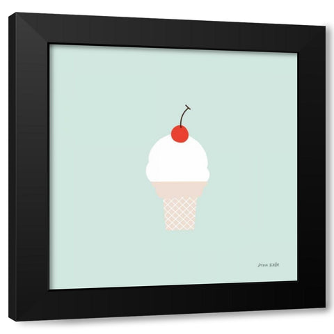 Ice Cream Cone II Black Modern Wood Framed Art Print with Double Matting by Kelle, Ann