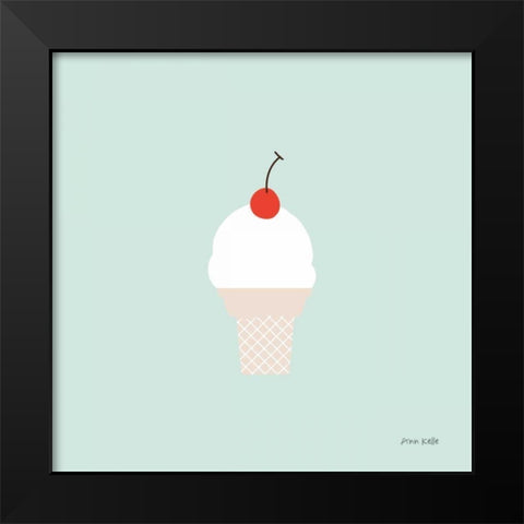 Ice Cream Cone II Black Modern Wood Framed Art Print by Kelle, Ann
