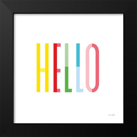 Hello Black Modern Wood Framed Art Print by Kelle, Ann