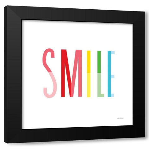 Smile Black Modern Wood Framed Art Print by Kelle, Ann